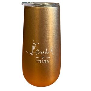 Bride Tribe 6 fl oz Champagne Tumbler Gold